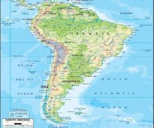 yapboz Güney Amerika Haritası. 